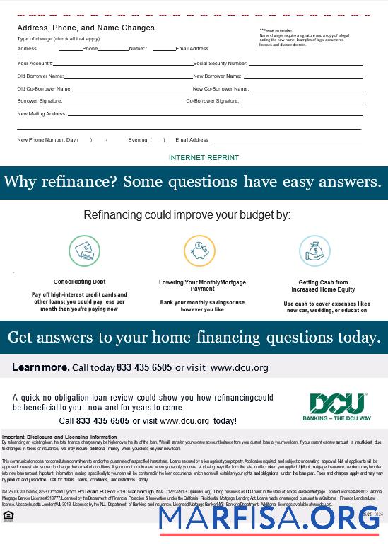 Downloadable USA Massachusetts Digital Federal Credit Union (DCU) bank mortgage statement in Word and PDF formats, 3 pages 3 sample